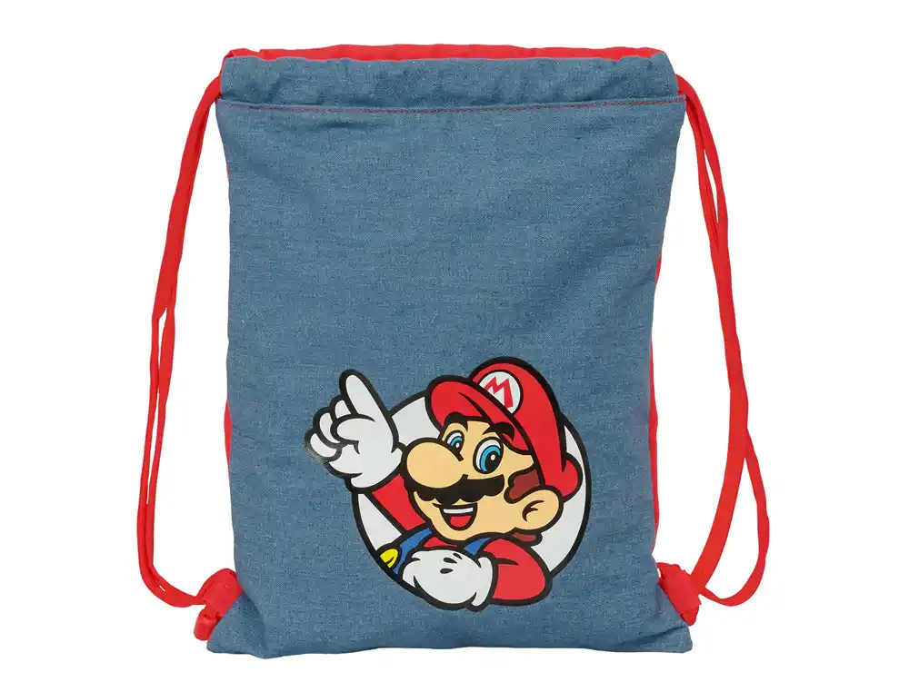 Saco plano junior safta super mario 340x260x10 mm
