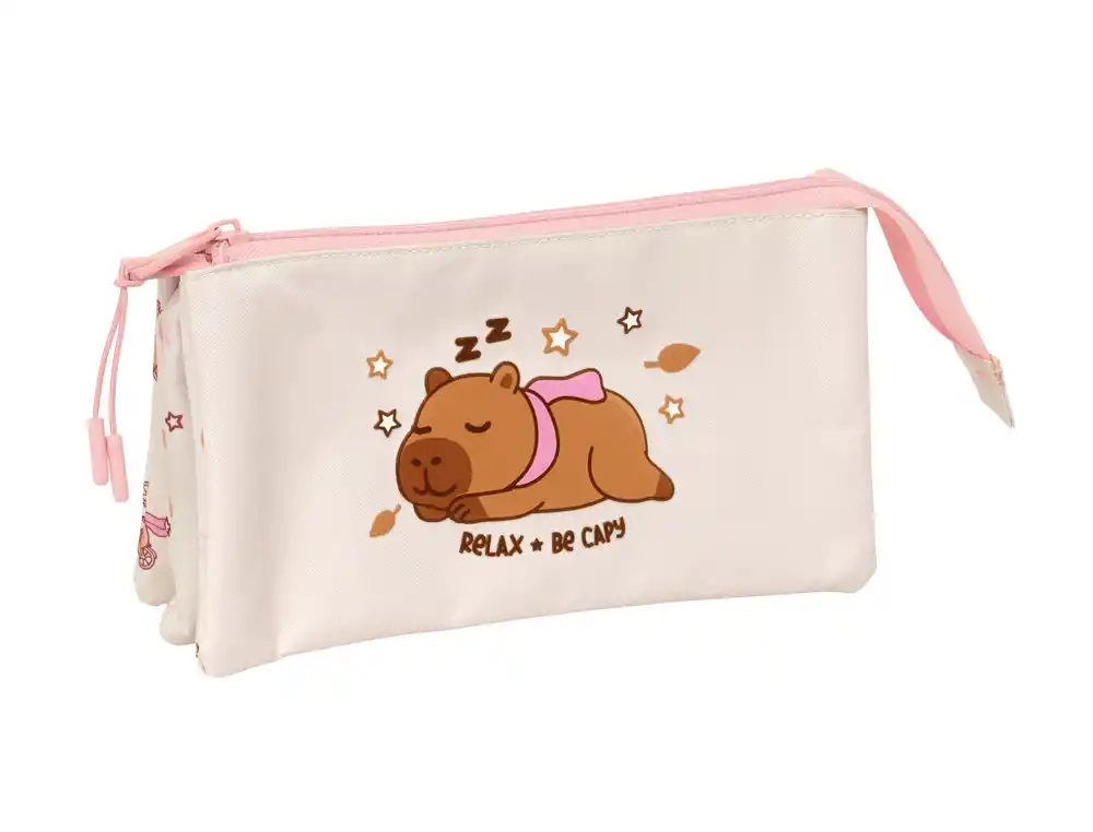 Bolso escolar portatodo safta triple capibara 120x220x30 mm