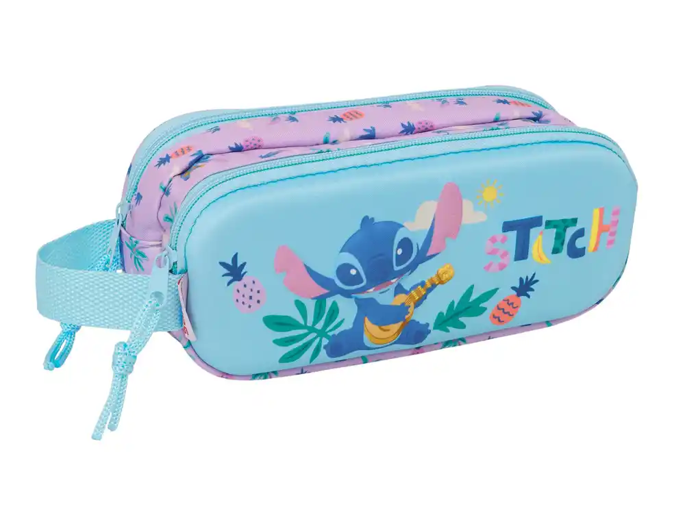 Bolso escolar portatodo safta doble 3d stitch 80x210x60 mm