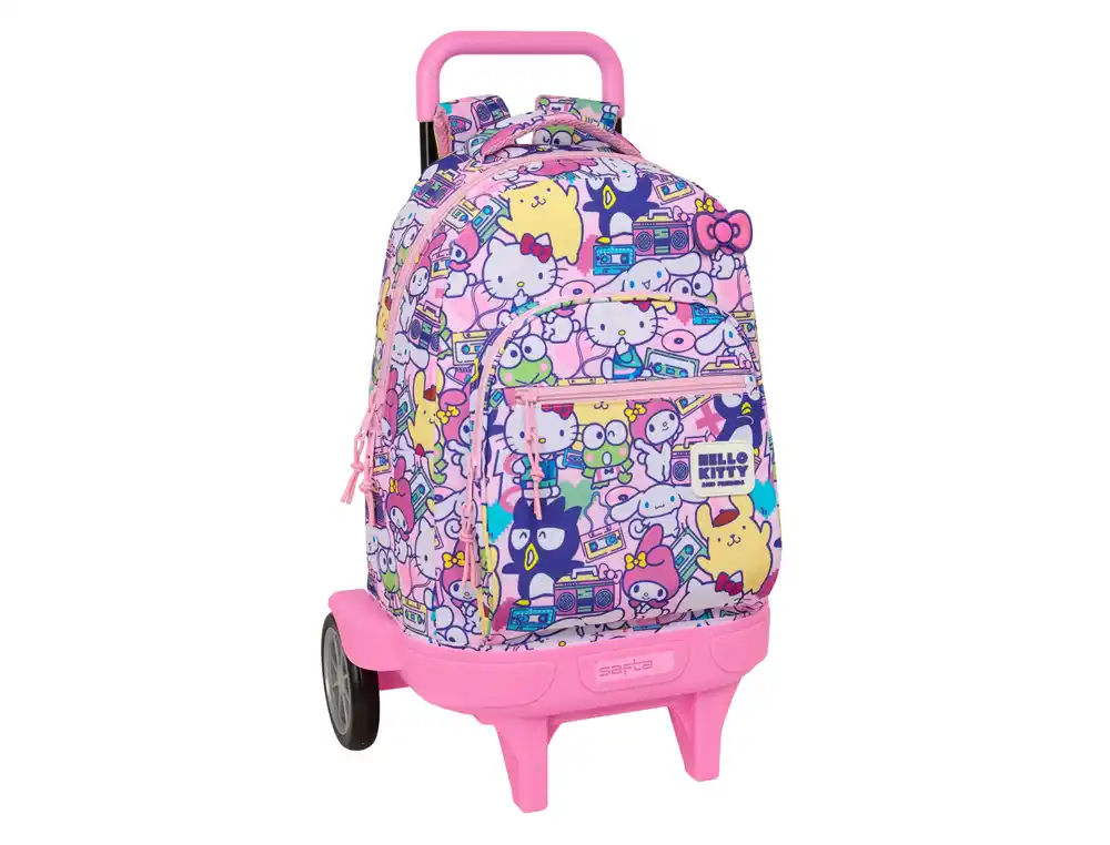 Mochila grande con ruedas compact evolution extraible safta hello kitty & friends 450x330x220 mm