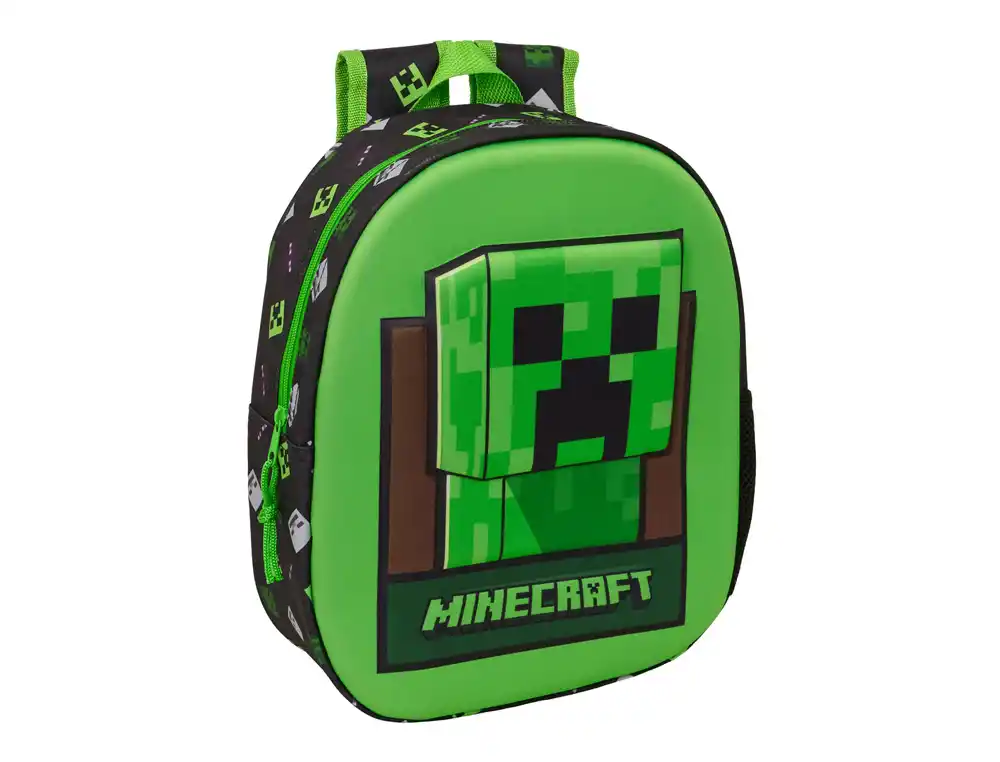 Mochila safta 3d minecraft 330x270x100 mm