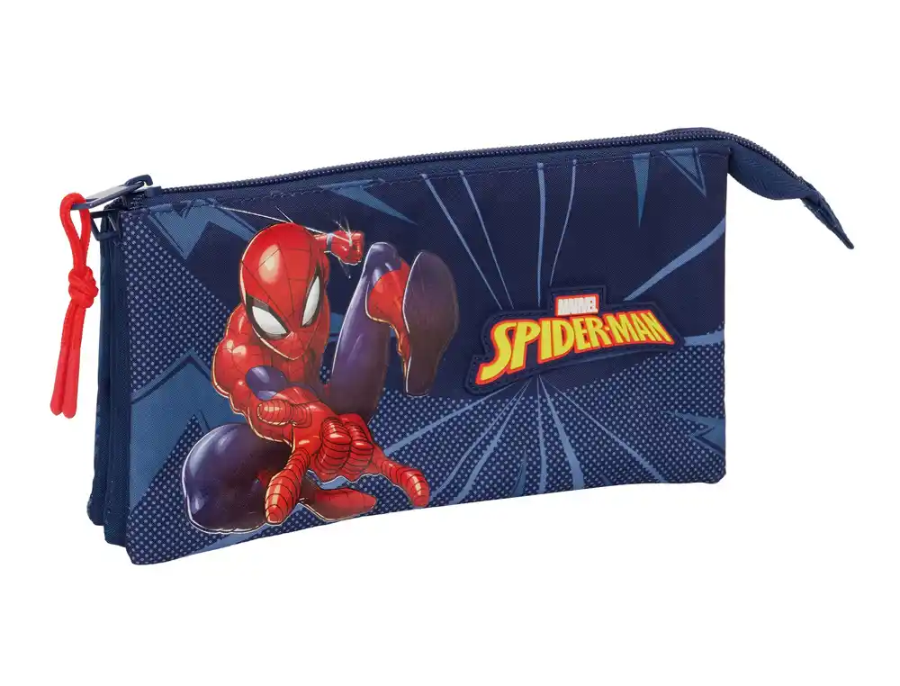 Bolso escolar portatodo safta triple spiderman 120x220x30xmm