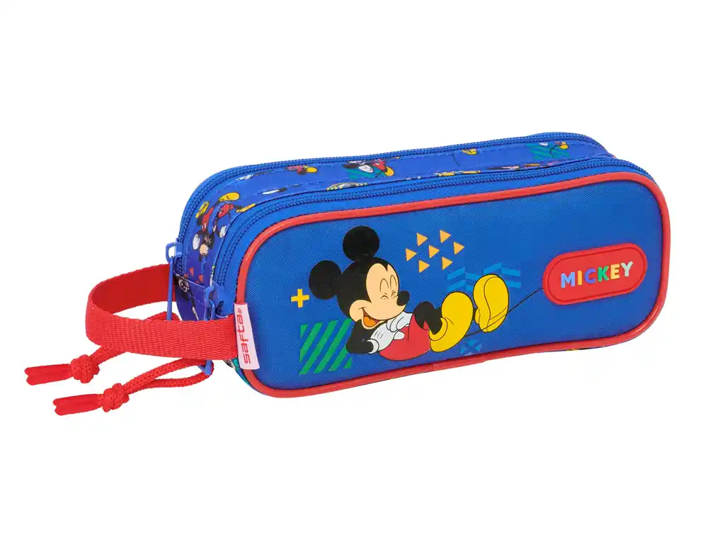Bolso escolar portatodo safta doble mickey mouse today 80x210x60 mm