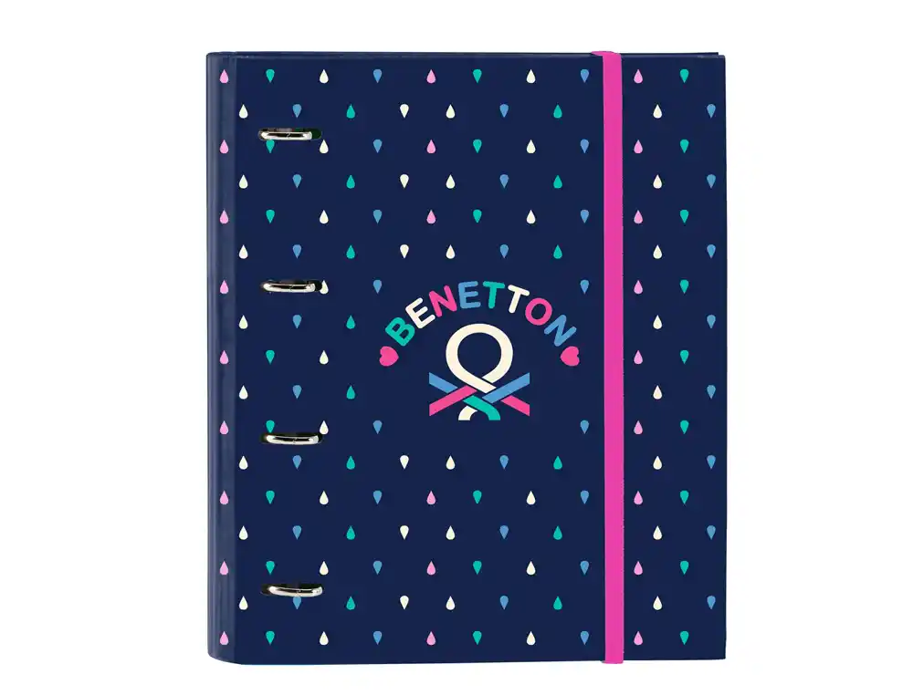 Carpeta con recambio safta din a4 cuadro 5 mm con goma y separadores benetton drop
