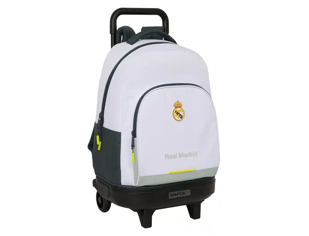 Mochila safta grande con ruedas compact extraible real madrid 1 equipacion 25/26 450x330x220 mm