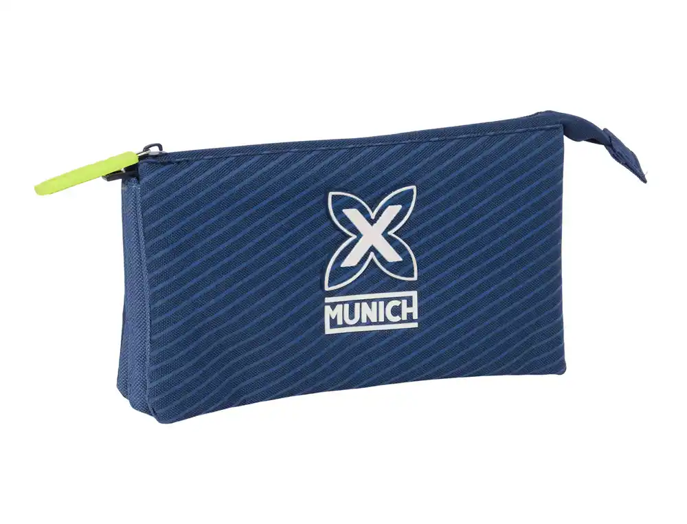 Bolso escolar portatodo safta triple munich blue indigo 120x220x30 mm