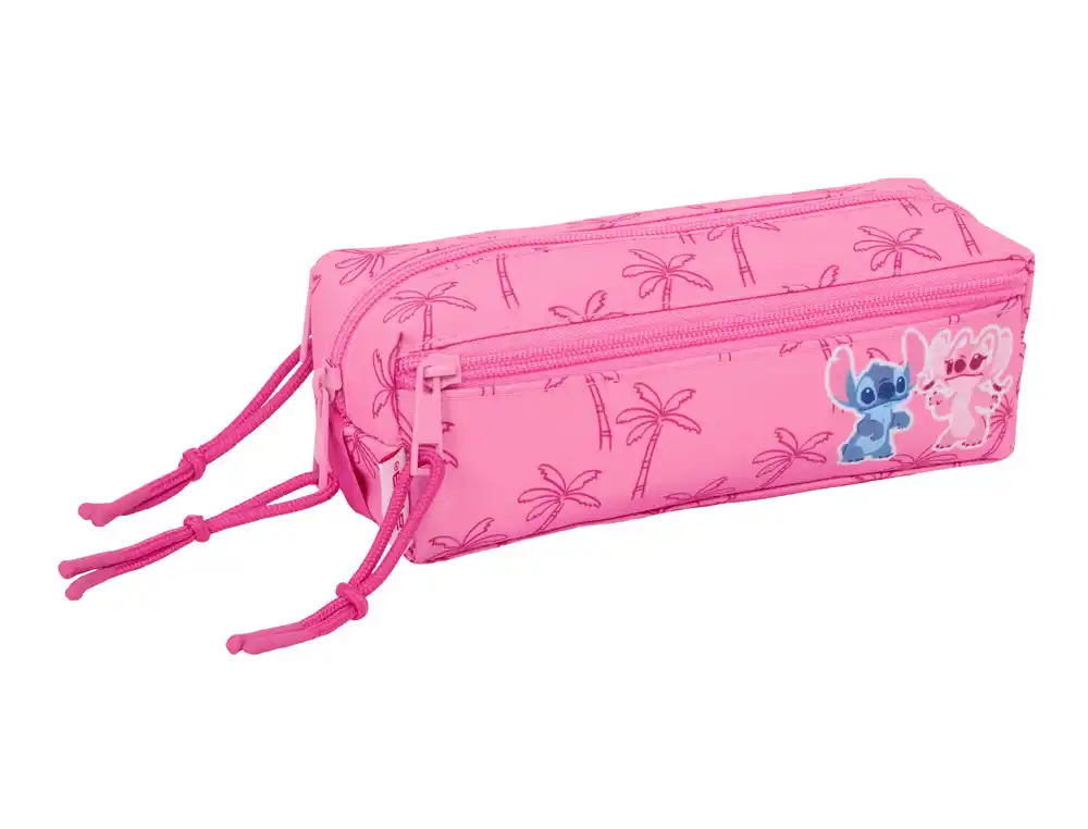 Bolso escolar portatodo safta triple pequeño con goma elastica 22cm stitch chill 85x220x60 mm