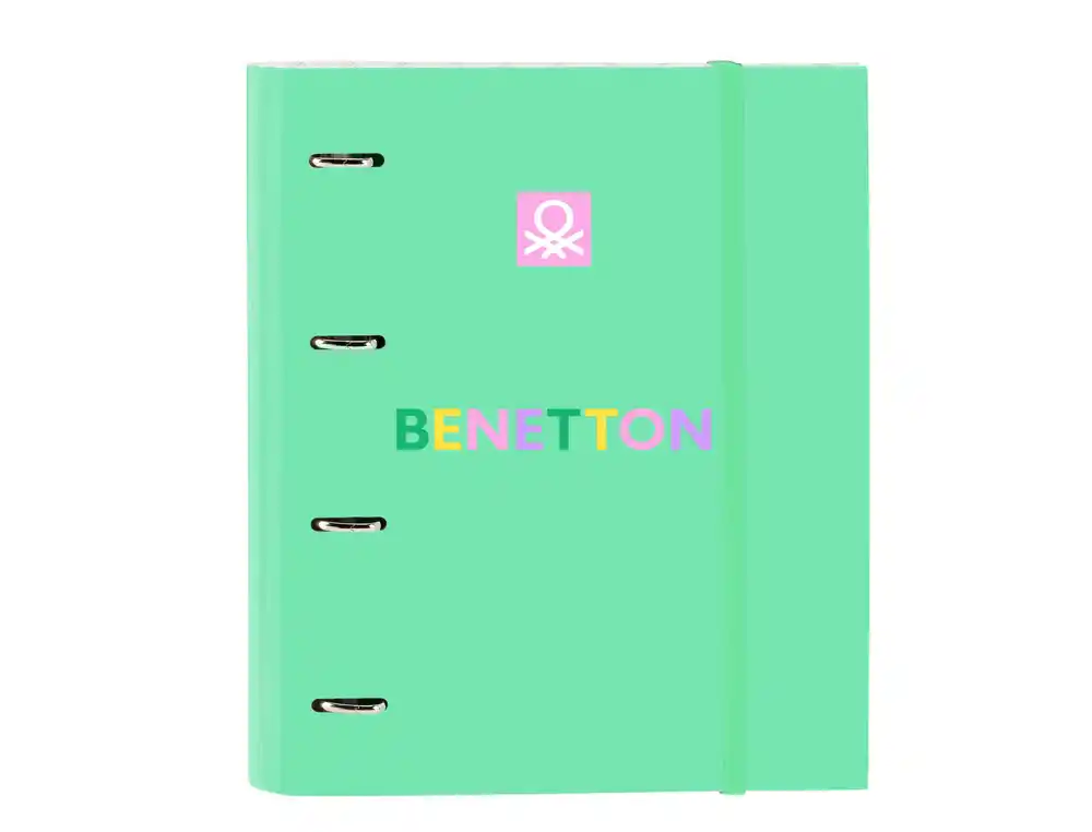 Carpeta con recambio safta din a4 cuadro 5 mm con goma y 5 separadores benetton mint