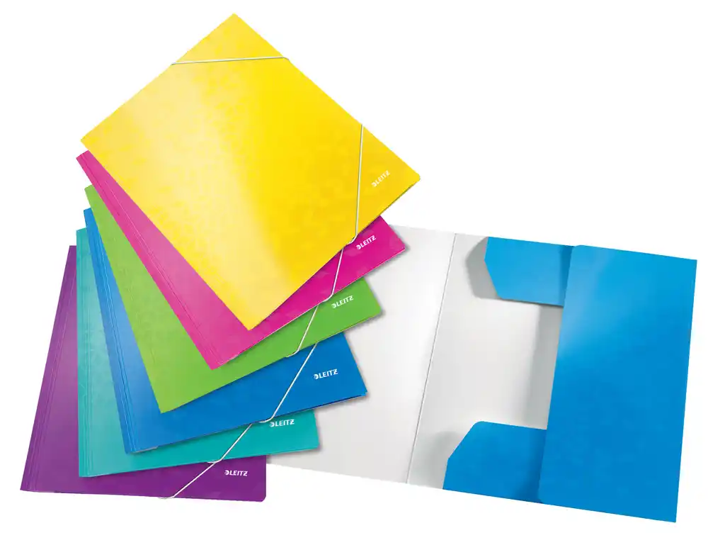 Carpeta leitz wow gomas solapas carton din a4 pack 6 unidades colores surtidos