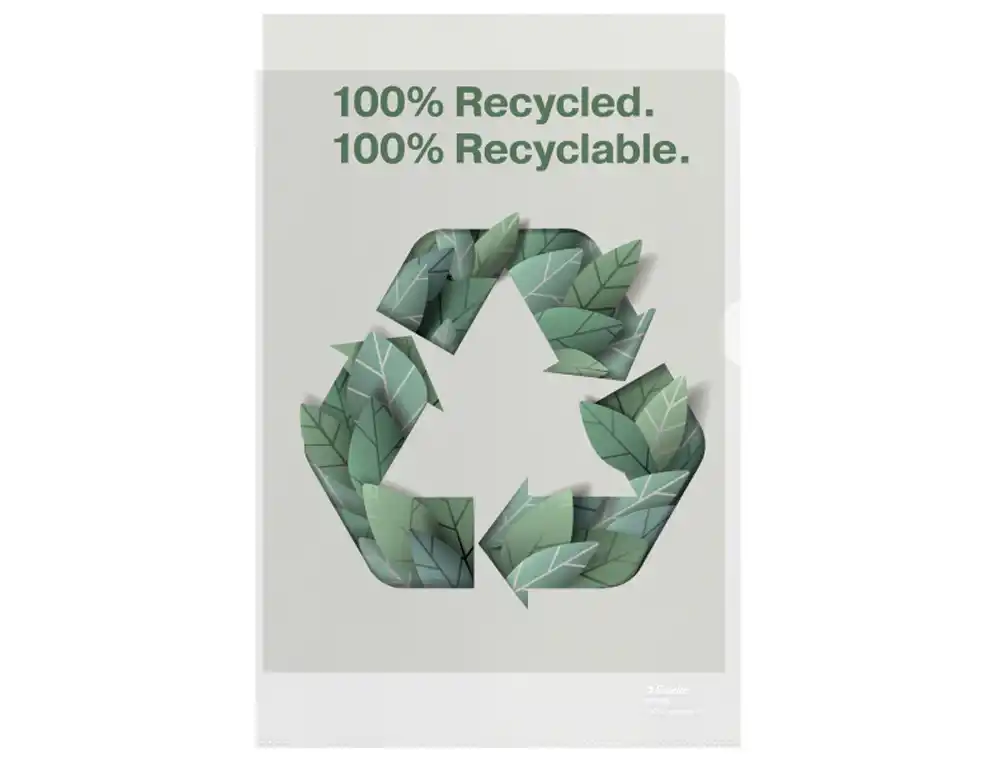 Carpeta dossier uñero esselte din a4 polipropileno reciclado 100 mc piel de naranja transparente caja de