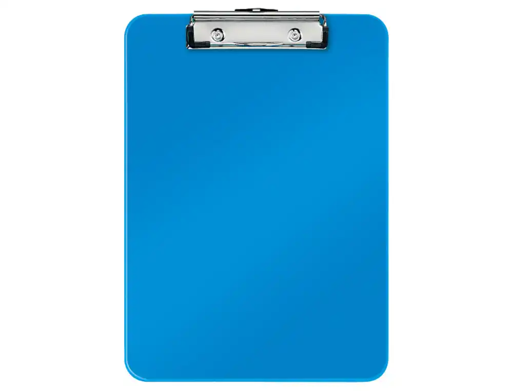 Carpeta leitz wow plastico rigido din a4 con pinza superior color azul