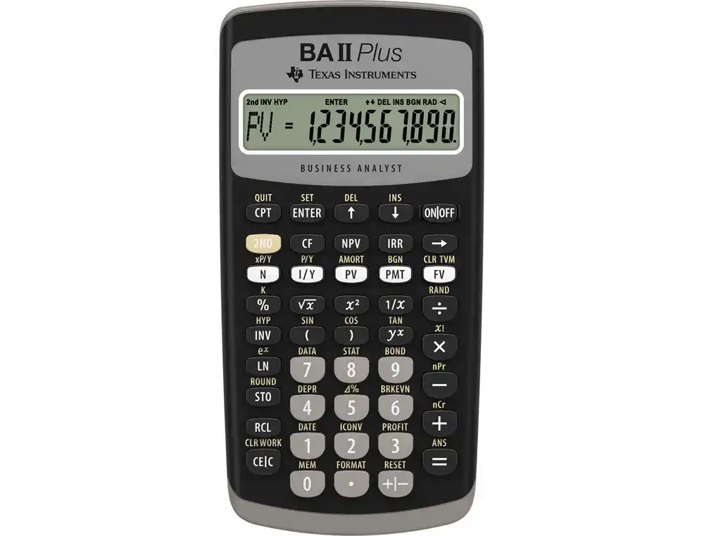 Calculadora financiera texas instruments ba ii plus pantalla 1 linea 10 digitos