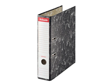 Archivador de palanca esselte din a4 carton jaspeado negro con rado lomo 75 mm