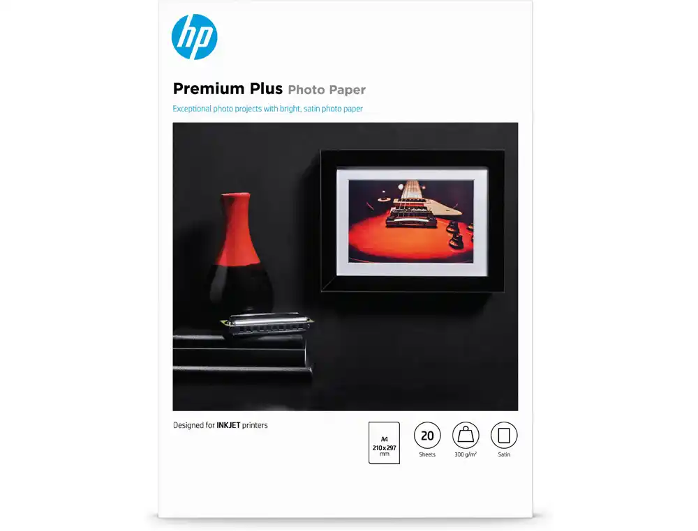 Papel fotografico hp semi-glossy din a4 300 gr pack de 20 hojas