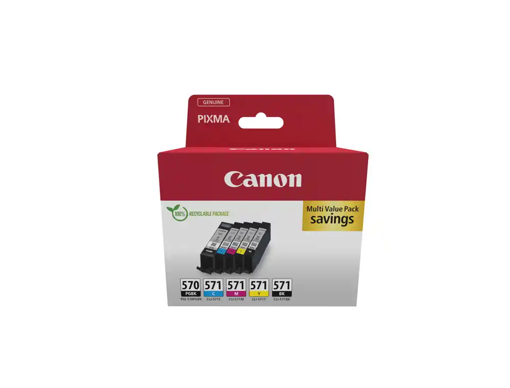 Ink-jet canon pixma pgi-570/cli-571 multipack de 5 unidades negro/amarillo/cian/magenta