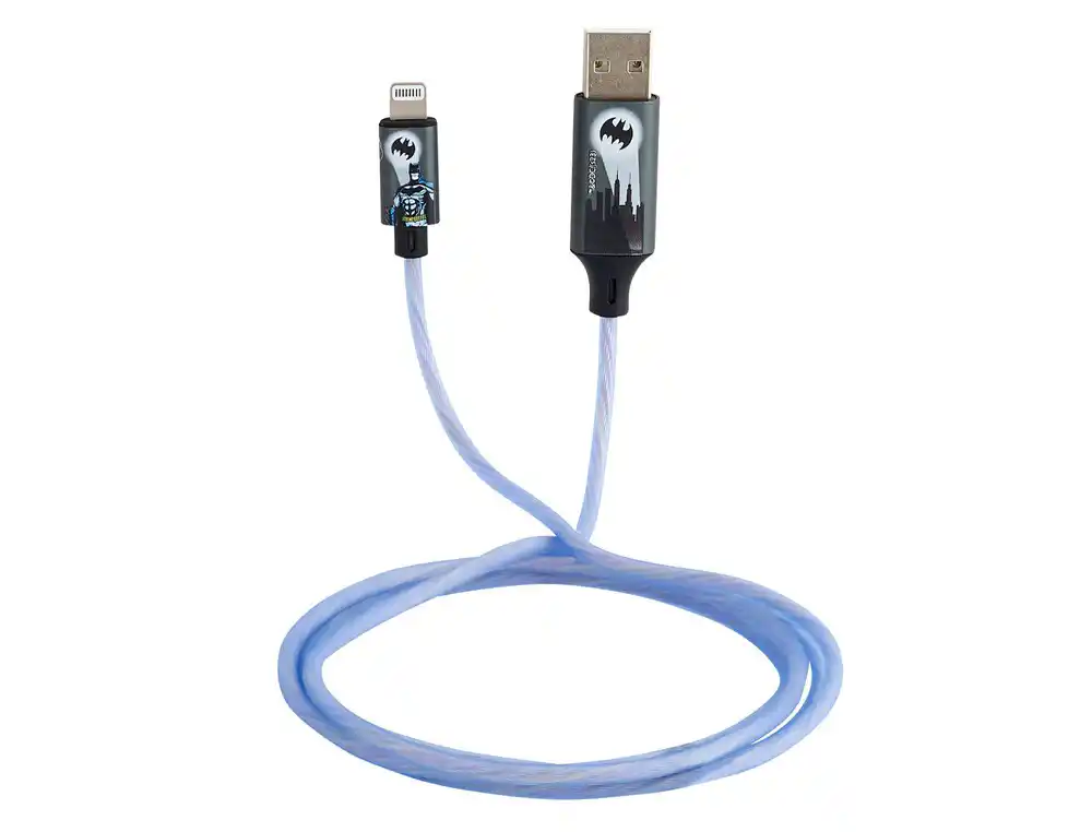 Cable usb a lighting iluminado logo batman 1,2 m