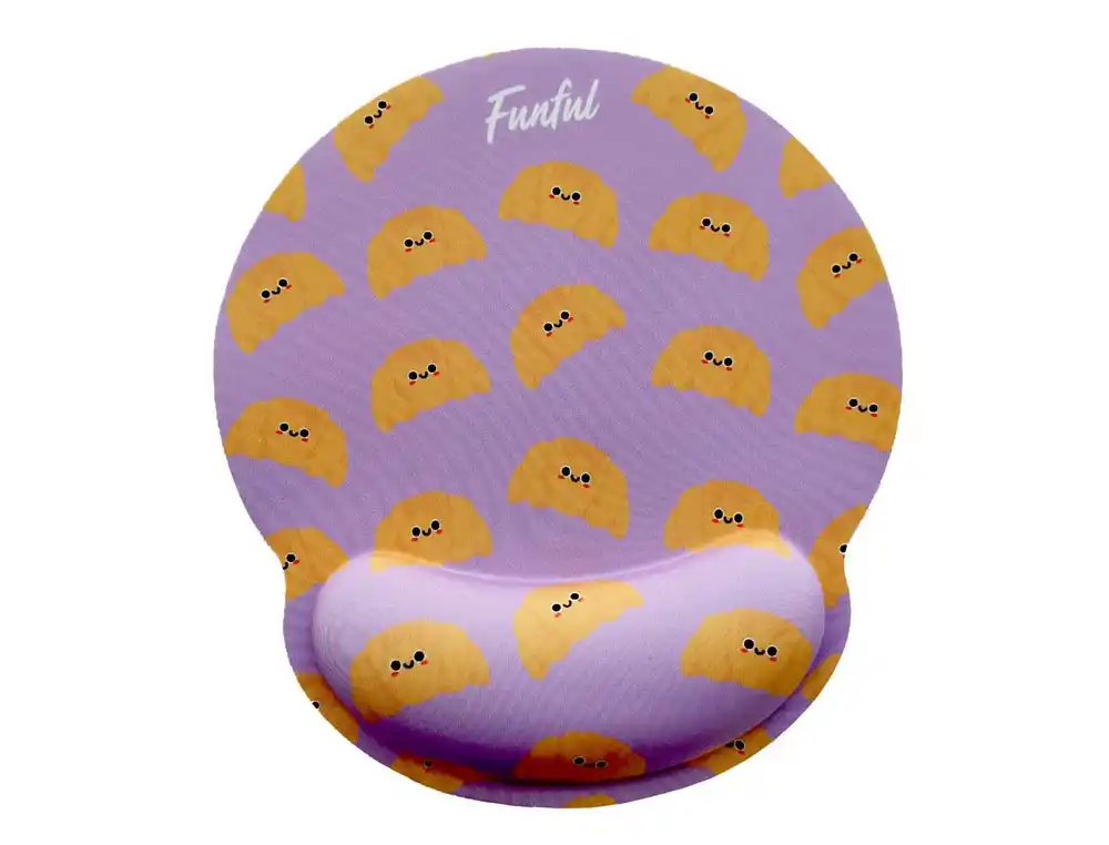 Alfombrilla de raton funful de gel ergonomica croissant 250x230 mm
