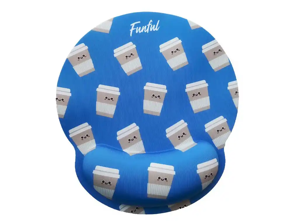 Alfombrilla de raton funful de gel ergonomica cafe 250x230 mm
