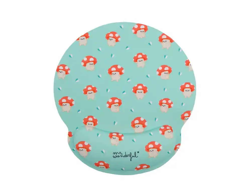 Alfombrilla de raton mr wonderful de gel ergonomica setas 250x230 mm