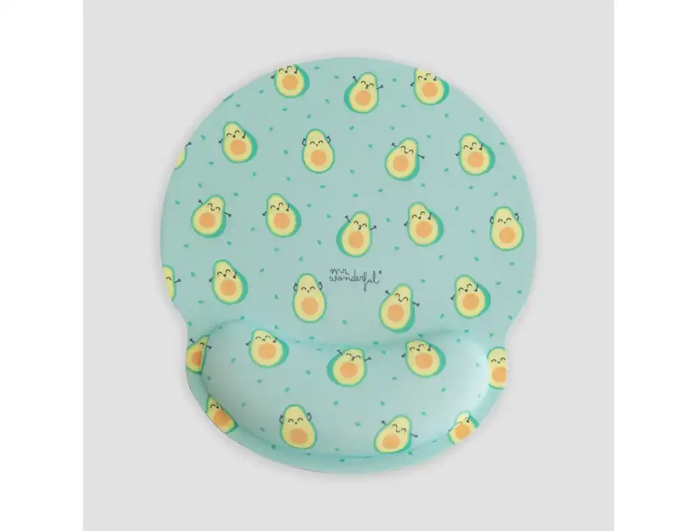 Alfombrilla de raton mr wonderful de gel ergonomica aguacates 250x230 mm