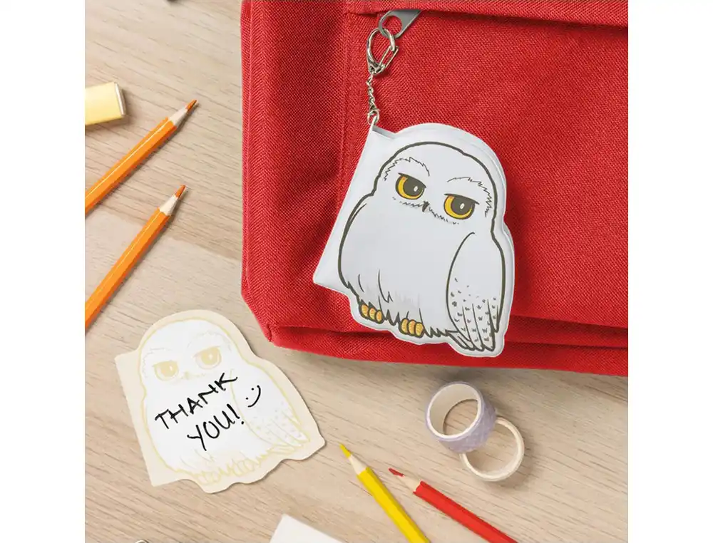 Bloc de notas mini esponjoso harry potter con llavero hedwig