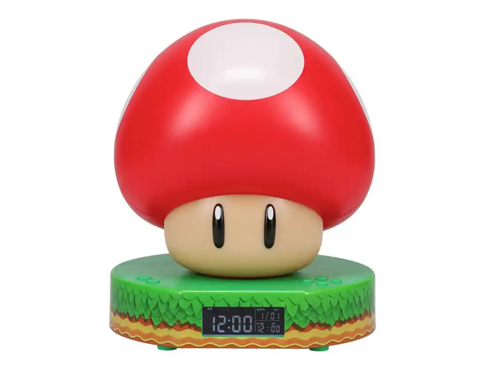 Despertador super mario con luz de noche mushroom