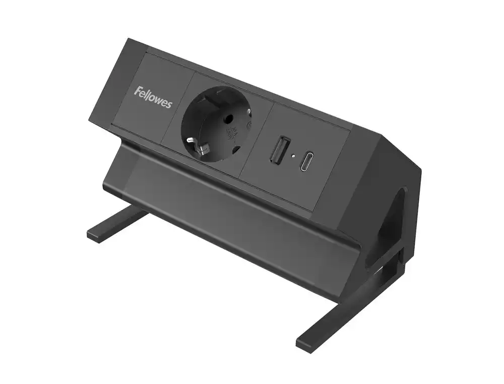 [801714] Regleta fellowes sobremesa 1 toma + usb a + usb c color negro