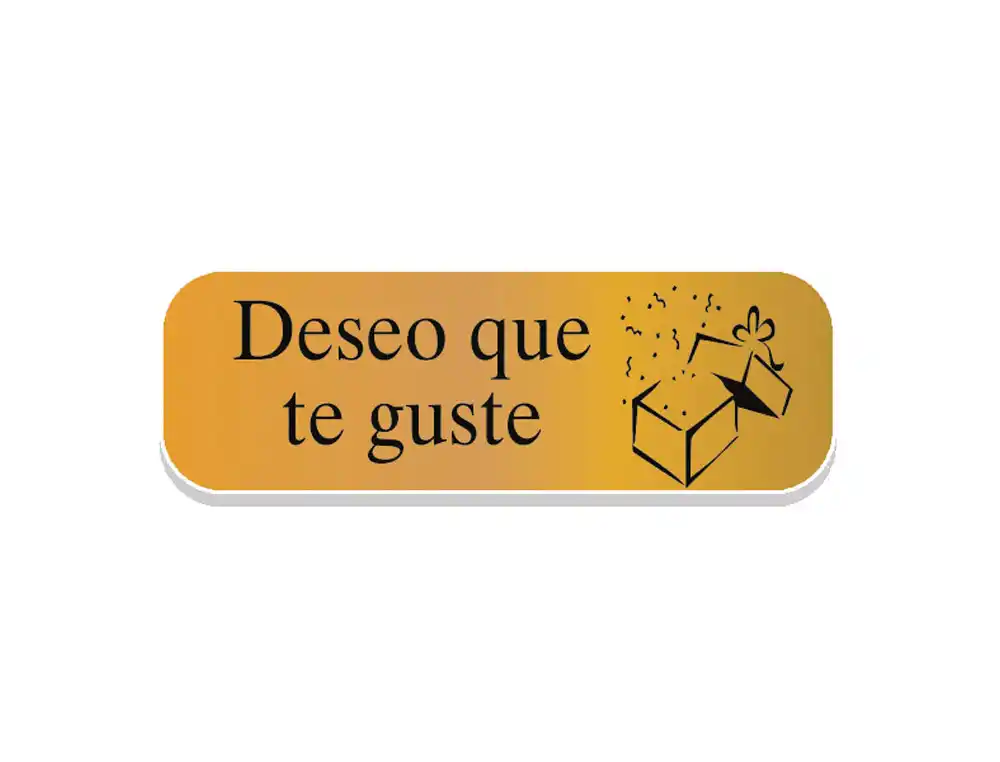 [222796] Etiqueta adhesiva arguval holografica oro deseo que te guste rollo de 250 unidades