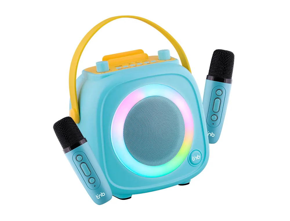 [176750] Karaoke tnb infantil 10 w bluetooth con luces led y 2 microfonos color azul