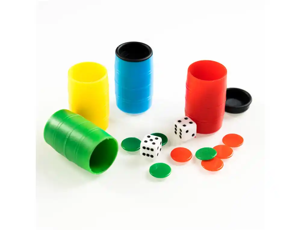 [176465] Cubilete parchis/oca fournier con dados y fichas para 4 jugadores