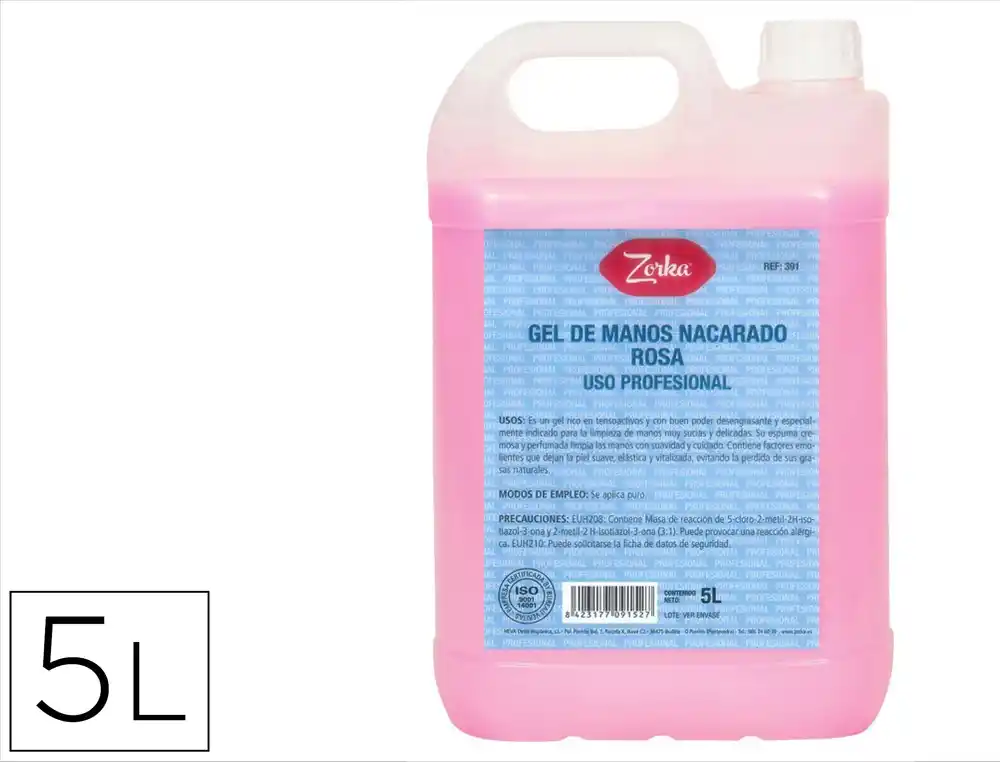 Gel de manos zorka eco rosa garrafa 5 litros