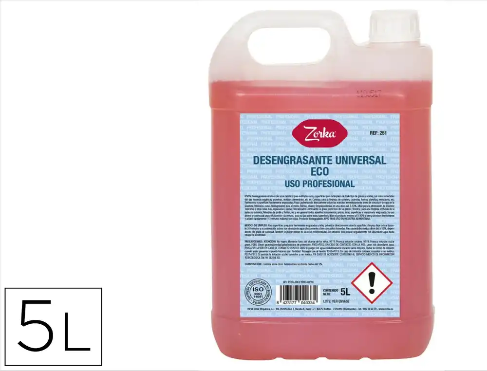 [176410] Limpiador desengrasante universal zorka eco garrafa 5 litros