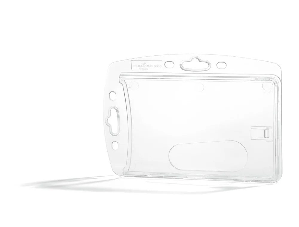[176339] Identificador durable rigido poliestireno transparente para 1 tarjeta 54x87 mm