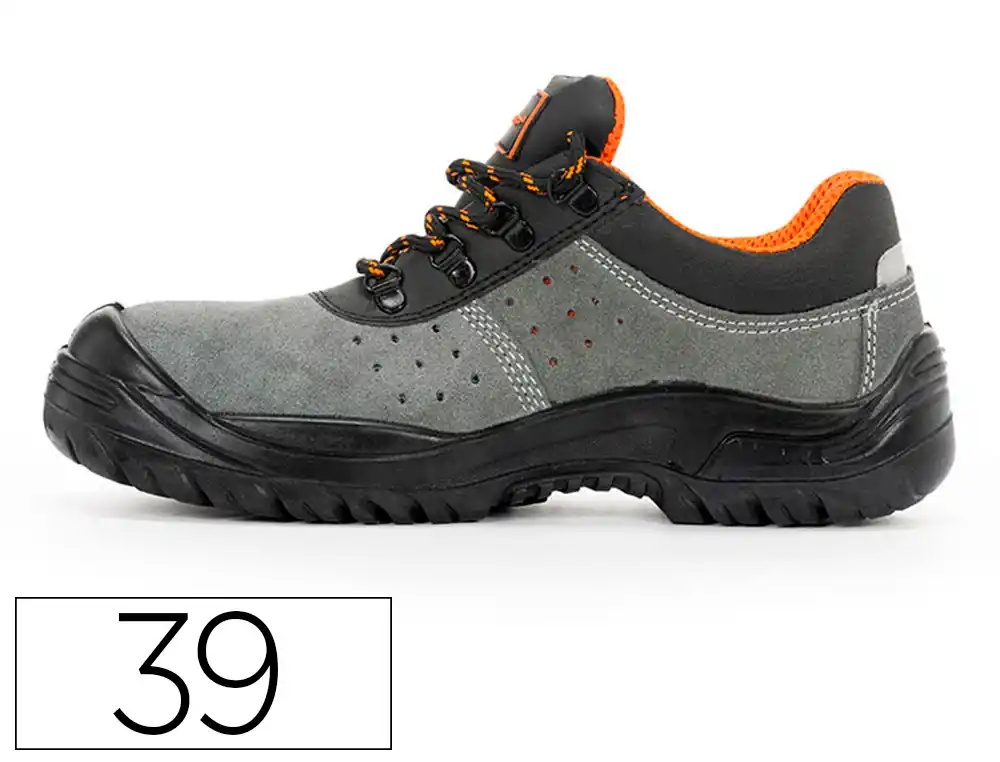 [176271] Zapatos de seguridad safetop tormio serraje cuero transpirable suela pu bidensidad s1 p sr talla 39