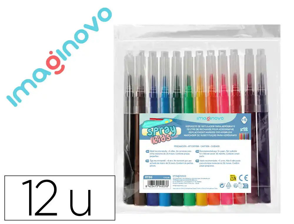 [176246] Rotulador para aerografo infantil imaginovo bolsa de 12 unidades colores surtidos