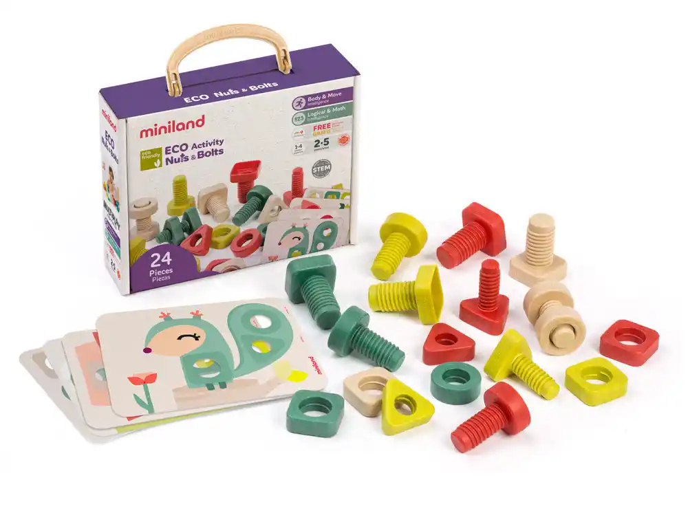 [176209] Juego didactico miniland eco activity nuts & bolts