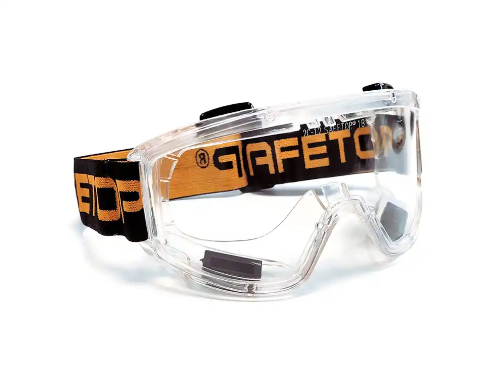 Gafas de proteccion safetop panavista panoramica pvc visor transparente con banda elastica