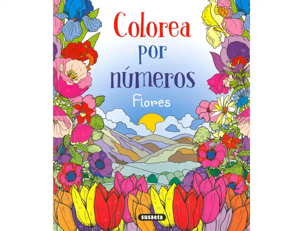 [176063] Cuaderno de colorear susaeta flores colorear por numeros 64 paginas 21,5x25 cm