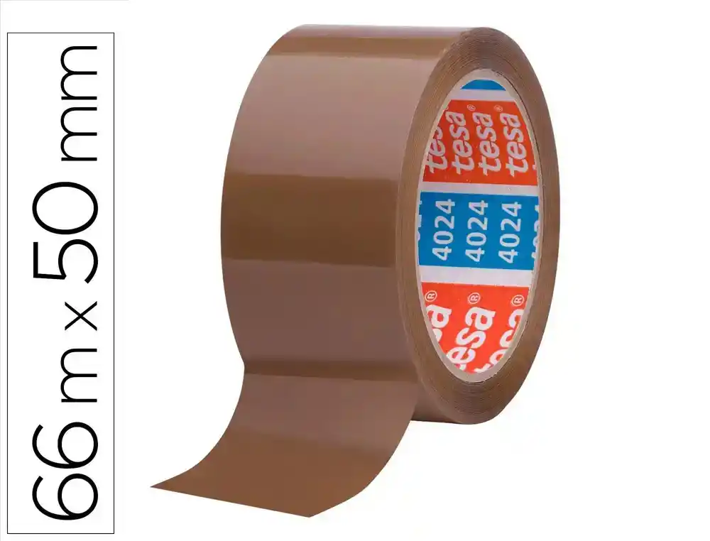 [175934] Cinta adhesiva tesa polipropileno marron 66 m x 50 mm para embalaje bajo ruido