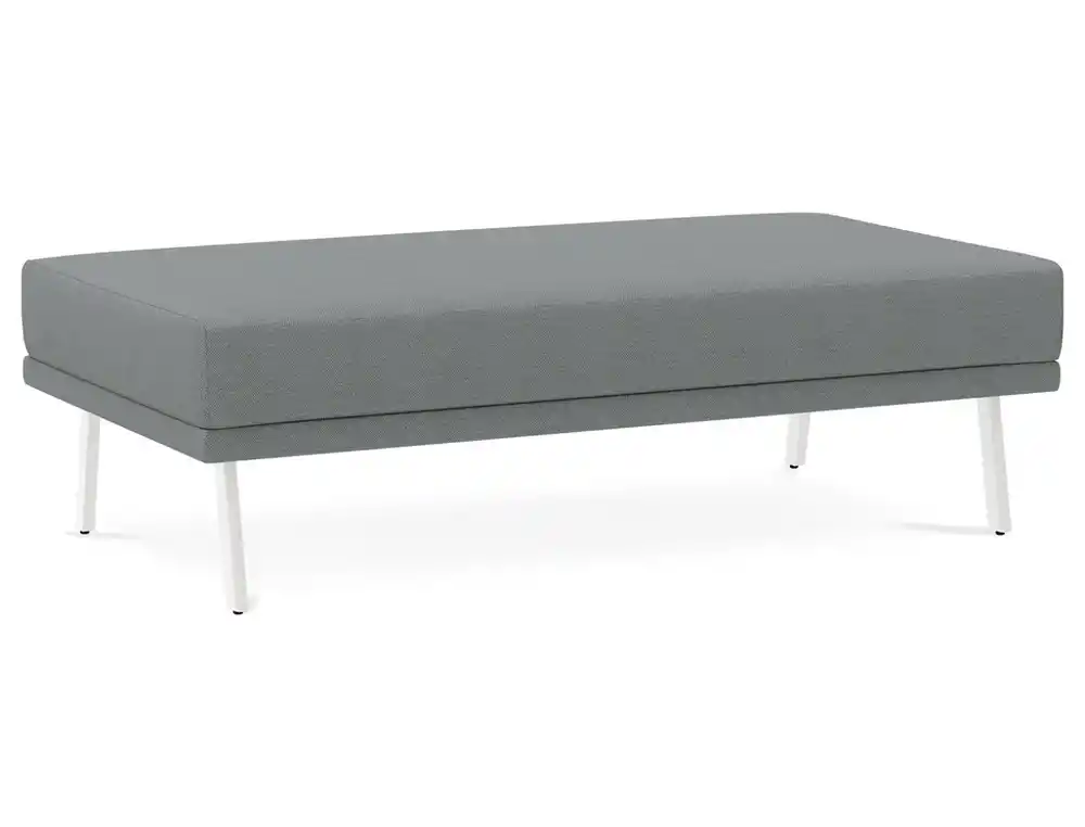 [175878] Modulo rocada ural-e rectangular largo sin respaldo tapizado gris 140x74x39 cm
