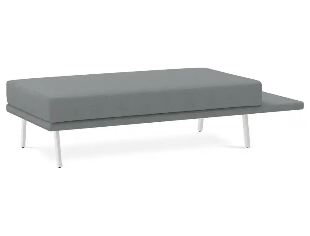 [175877] Modulo rocada ural-d rectangular largo sin saliente con saliente tapizado gris 172x74x39 cm