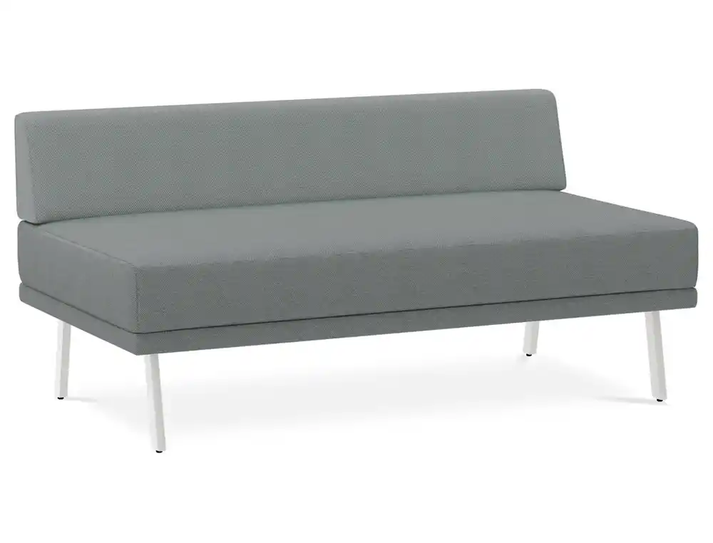 [175876] Modulo rocada ural-c rectangular largo respaldo total tapizado gris 138x74x72 cm