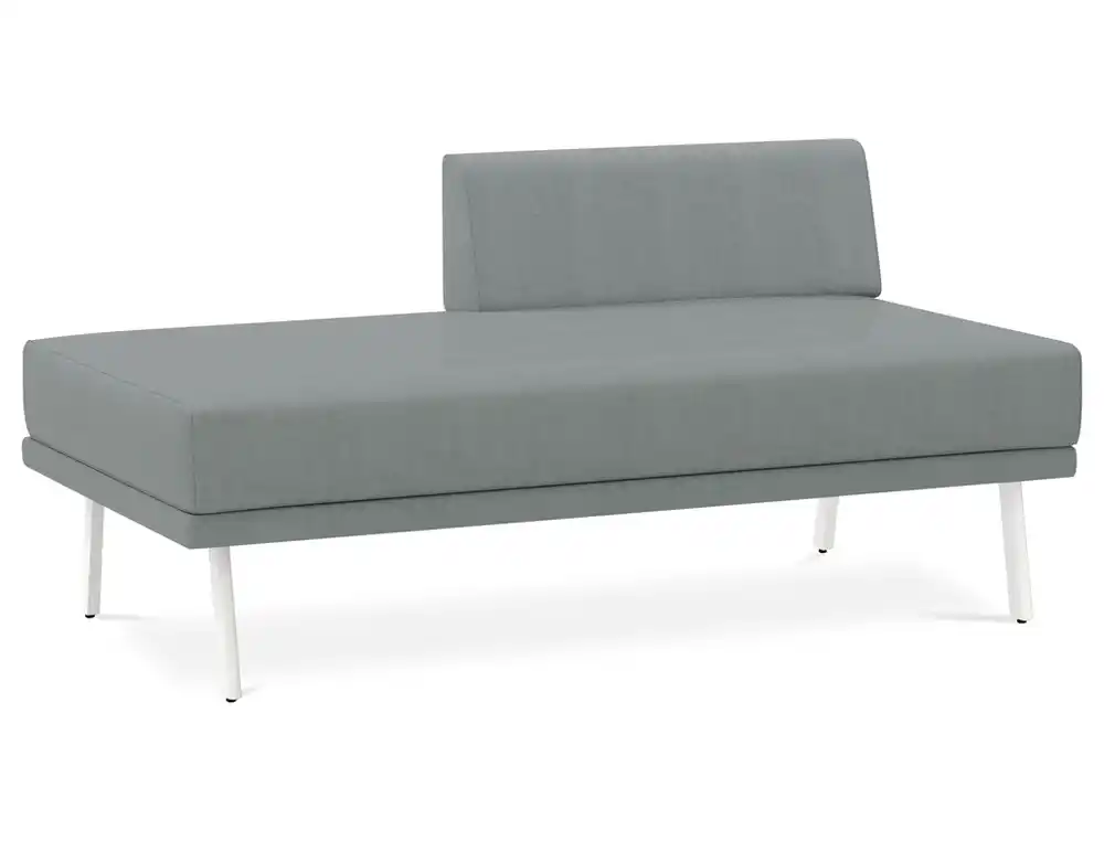 [175874] Modulo rocada ural-br rectangular largo respaldo derecha tapizado gris 138x74x72 cm