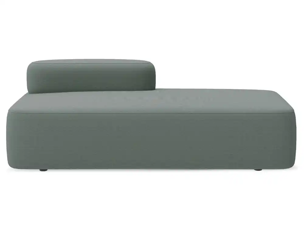 Modulo rocada volga-el rectangular largo respaldo izquierda tapizado gris 184x92x62 cm