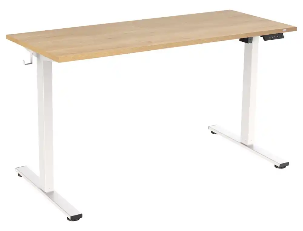 [175839] Mesa regulable rocada e-table eco regulable en altura electrica estructura metalica blanco/roble 120x60 cm