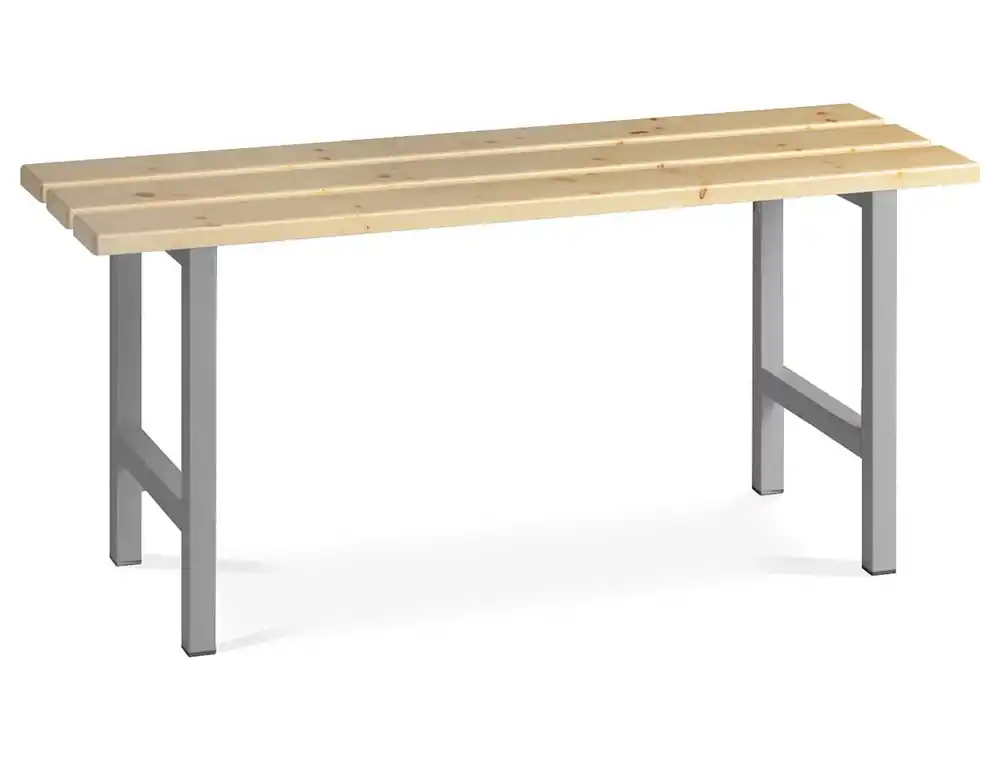 [175821] Banco de madera estructura acero y listones de pino barniz 1000 mm