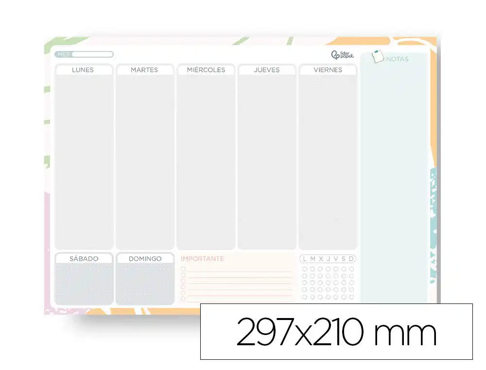 [175760] Planning semanal liderpapel teens 2027-2028 a4 con pegatinas lomo engomado parte inferior 53+1 h 100 g