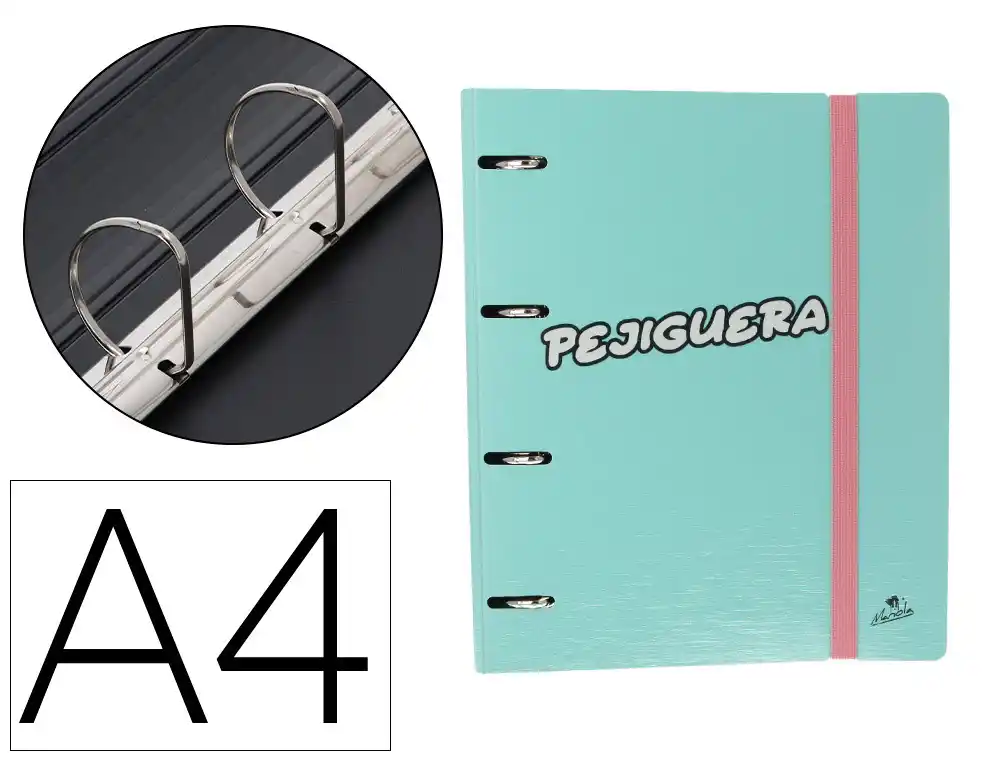 [175537] Carpeta 4 anillas 40 mm mixtas mariola polyfoam din a4 sin recambio pastel palabras