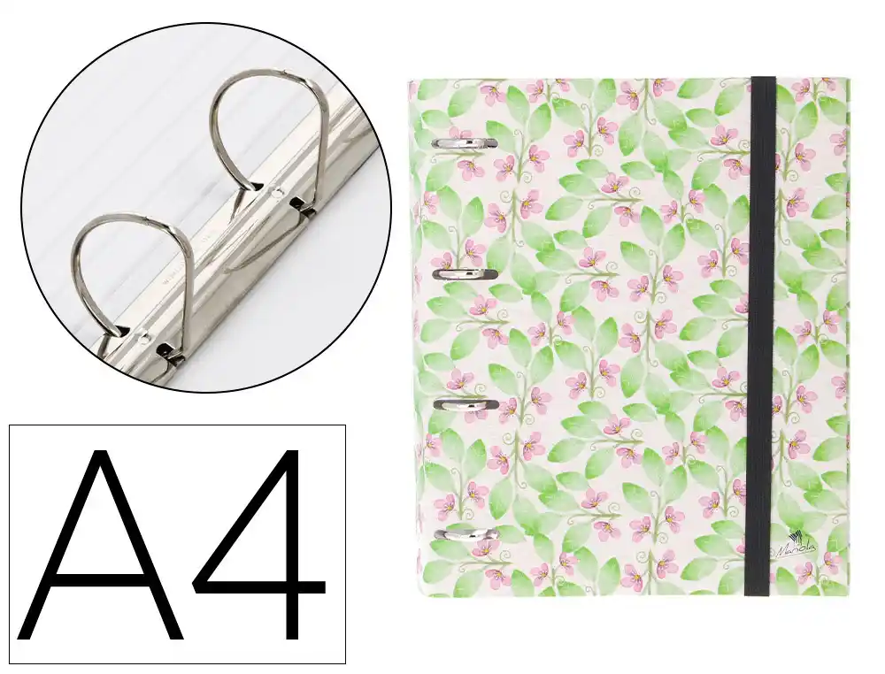 [175533] Carpeta 4 anillas 40 mm mixtas mariola din a4 sin recambio floral