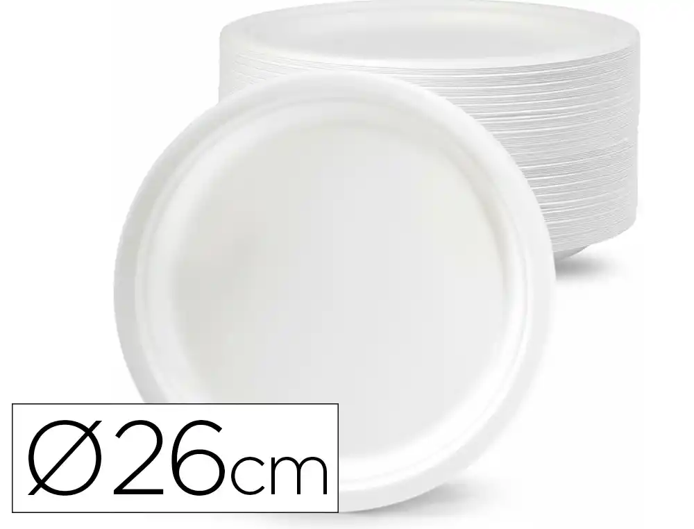 [175480] Plato de fibra bio 26 cm paquete de 50 unidades